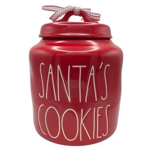 Santa’s Cookies Christmas Cookie Jar Rae Dunn Treat Canister Holiday Xmas Decor